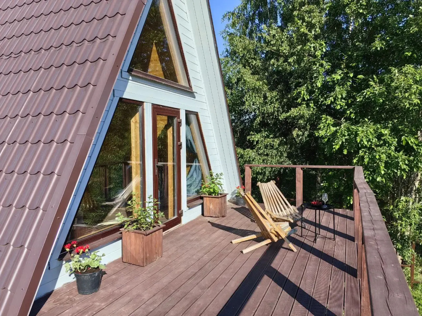 Частный дом A-frame с сауной у Игоры