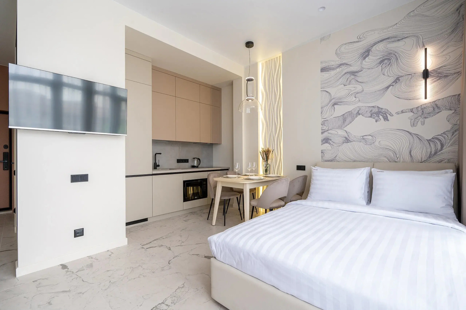 Апартаменты Red Apartments Арт Лайт Сити Микеланджело