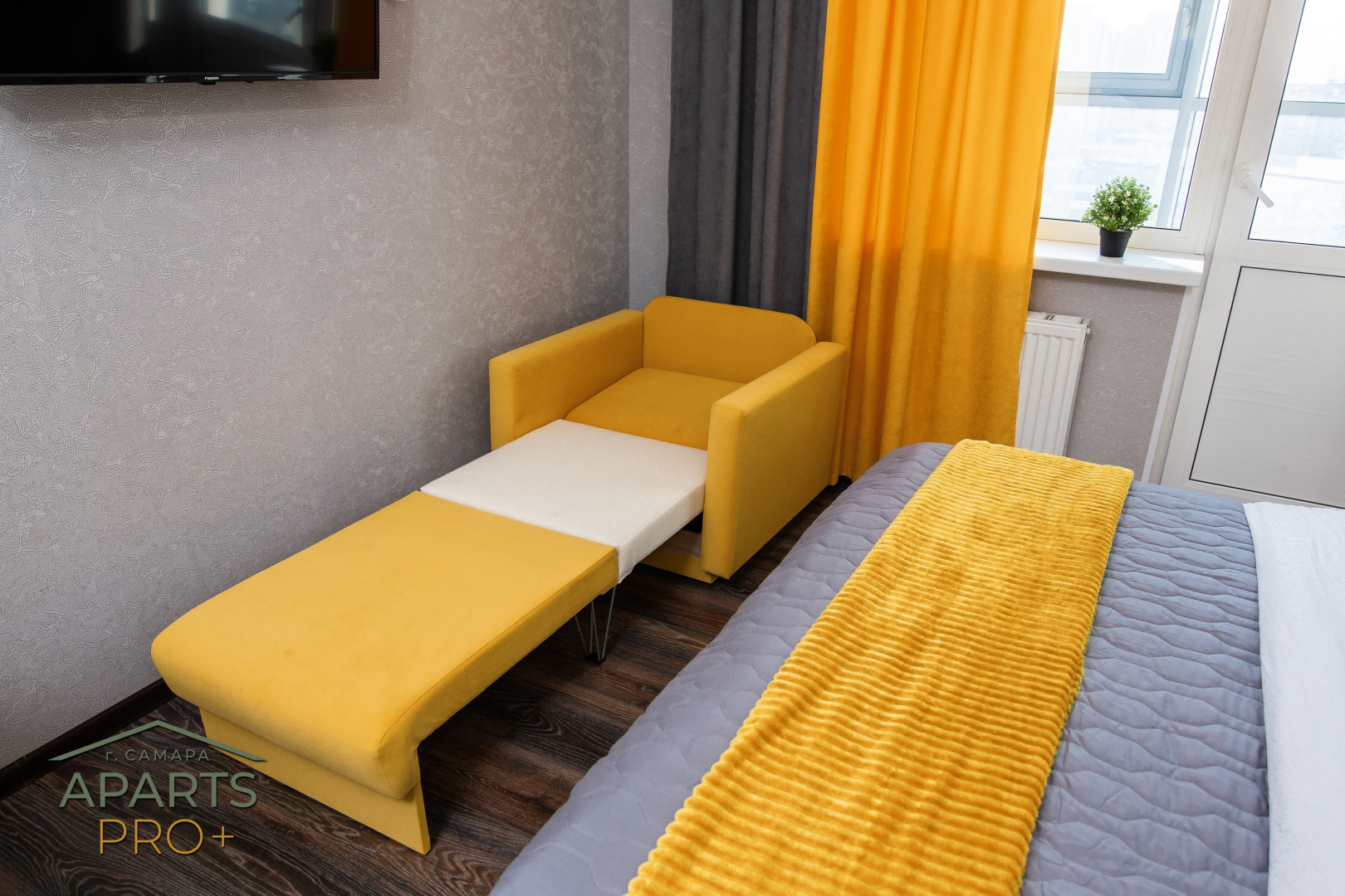 Квартира Aparts Pro Видовая 3-х местная студия с панорамным балконом в ЖК Арго на 12 этаже