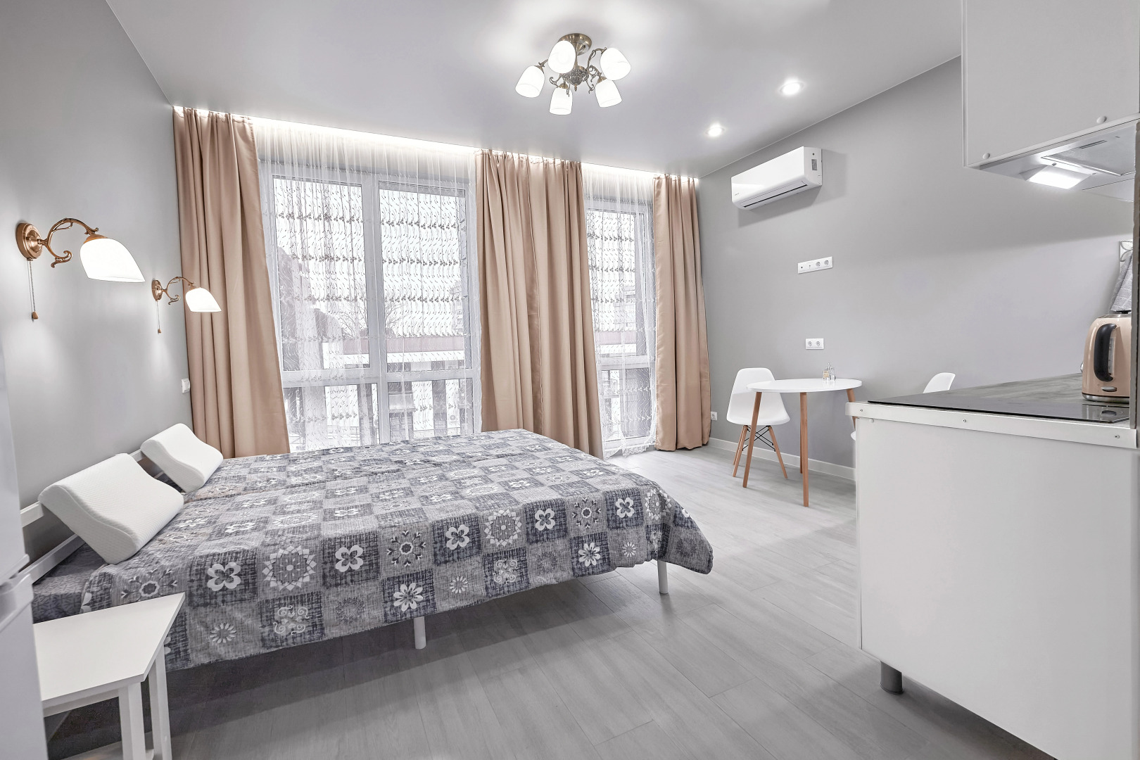 Апартаменты 25м²: бассейн, ортопедические подушки, парковка, зона тишины