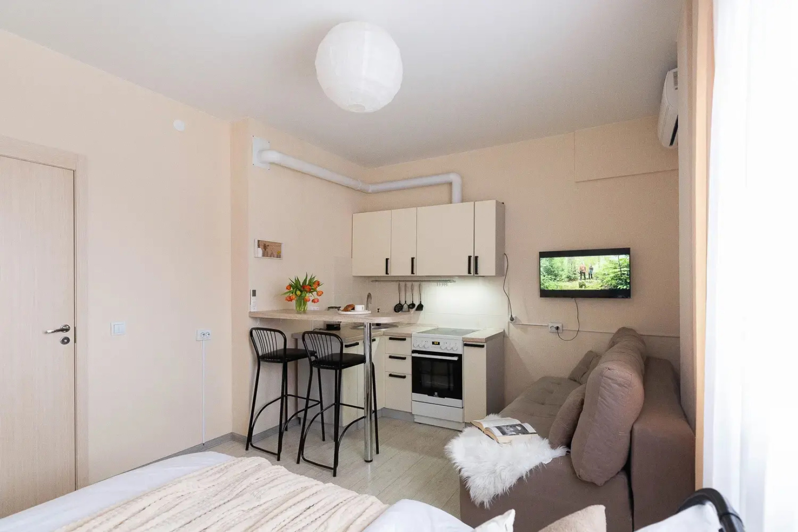 Квартира Студия рядом с центром, с кондиционером