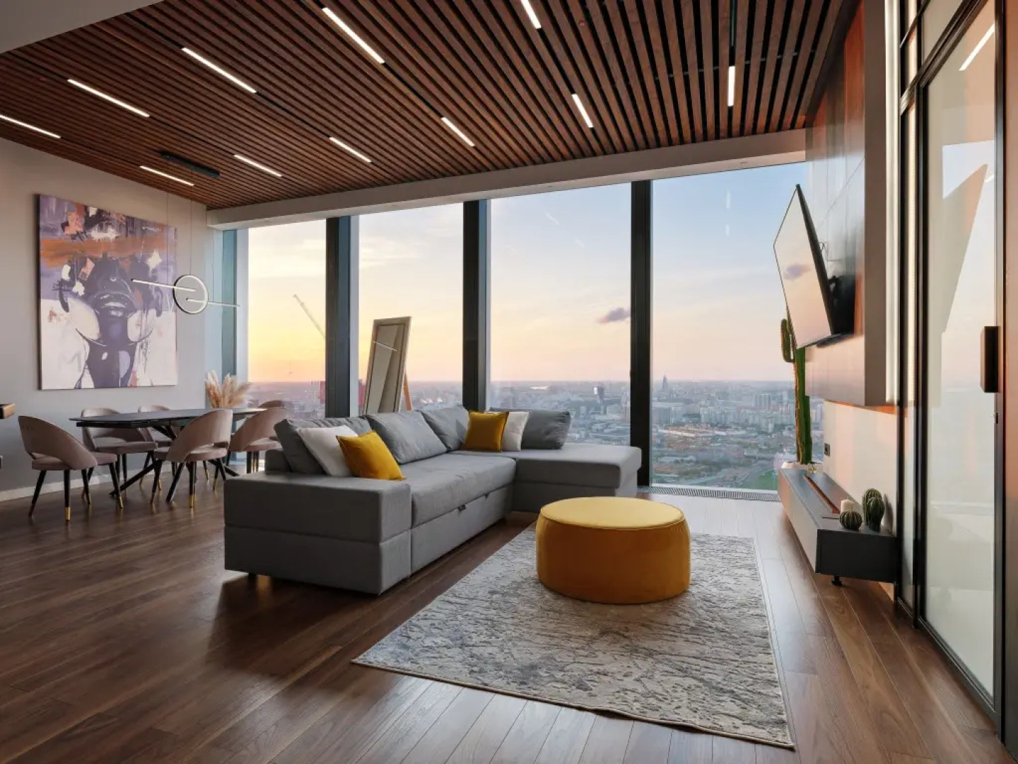 Красивый панорамный апартамент с 2 спальнями