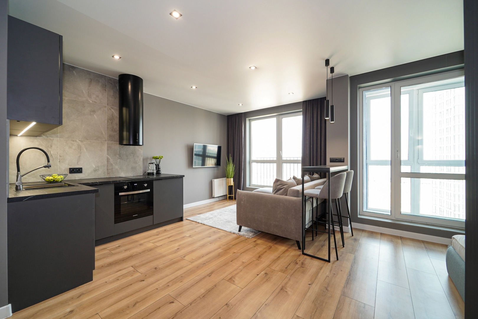 Квартира студия на сутки Студия в новостройке Минск Мир Быстрое заселение Wi-Fi Парковка