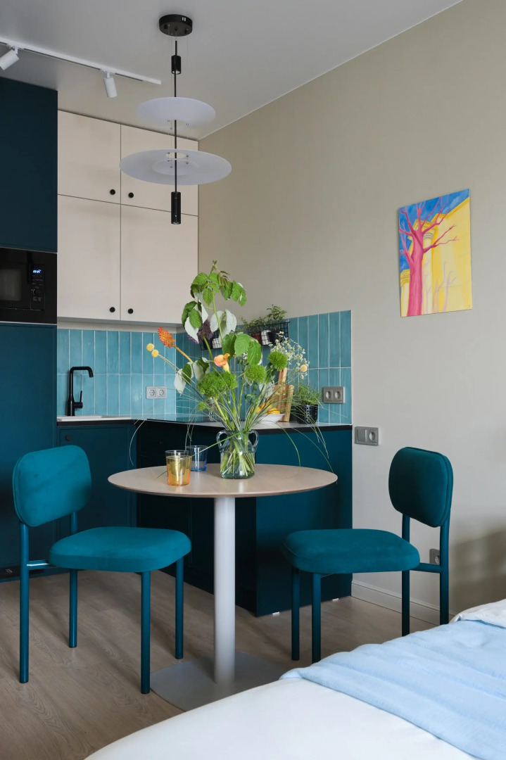 Квартира с бирюзовым настроением