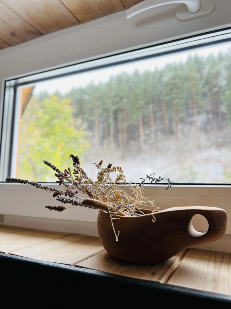 Шале А-фрейм с видом на горы и лес