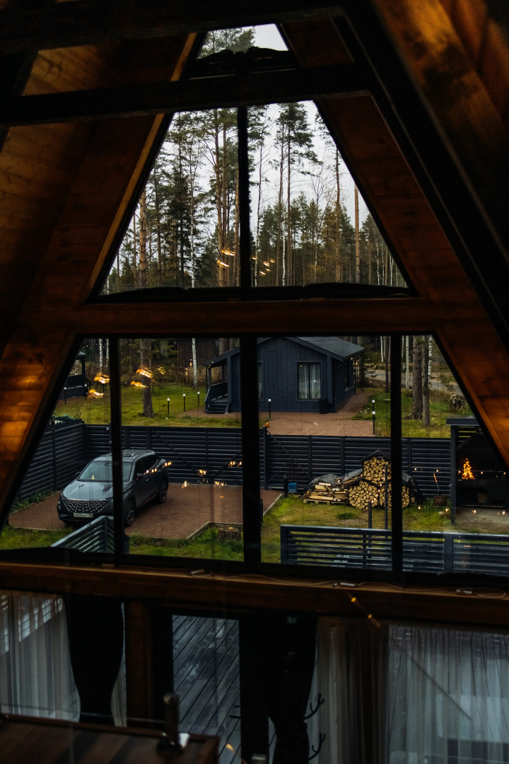 Частный дом A-frame Ванхейм с сибирским чаном