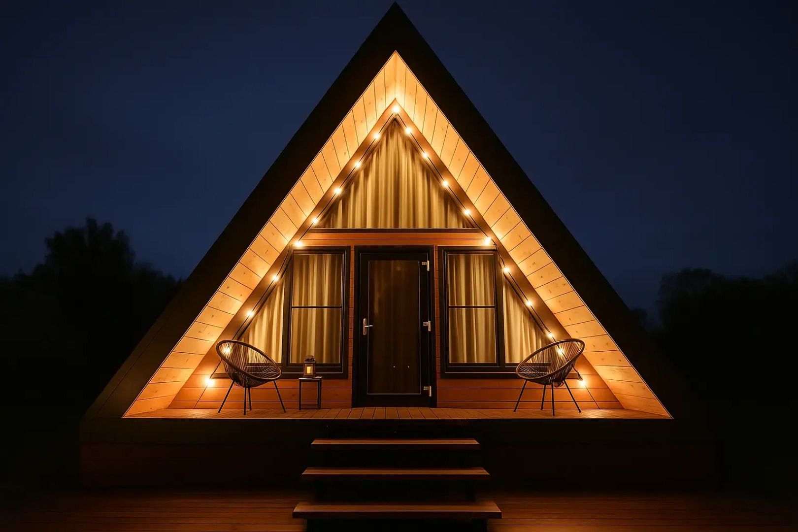 Частный дом A-frame Терракот из дерева 4х местный Ривер Хаус