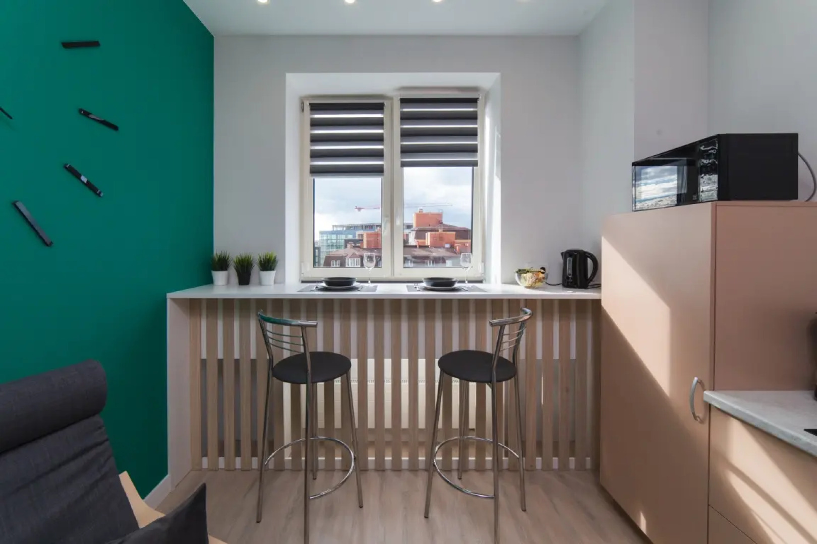 Апартаменты с видом на город и ванной