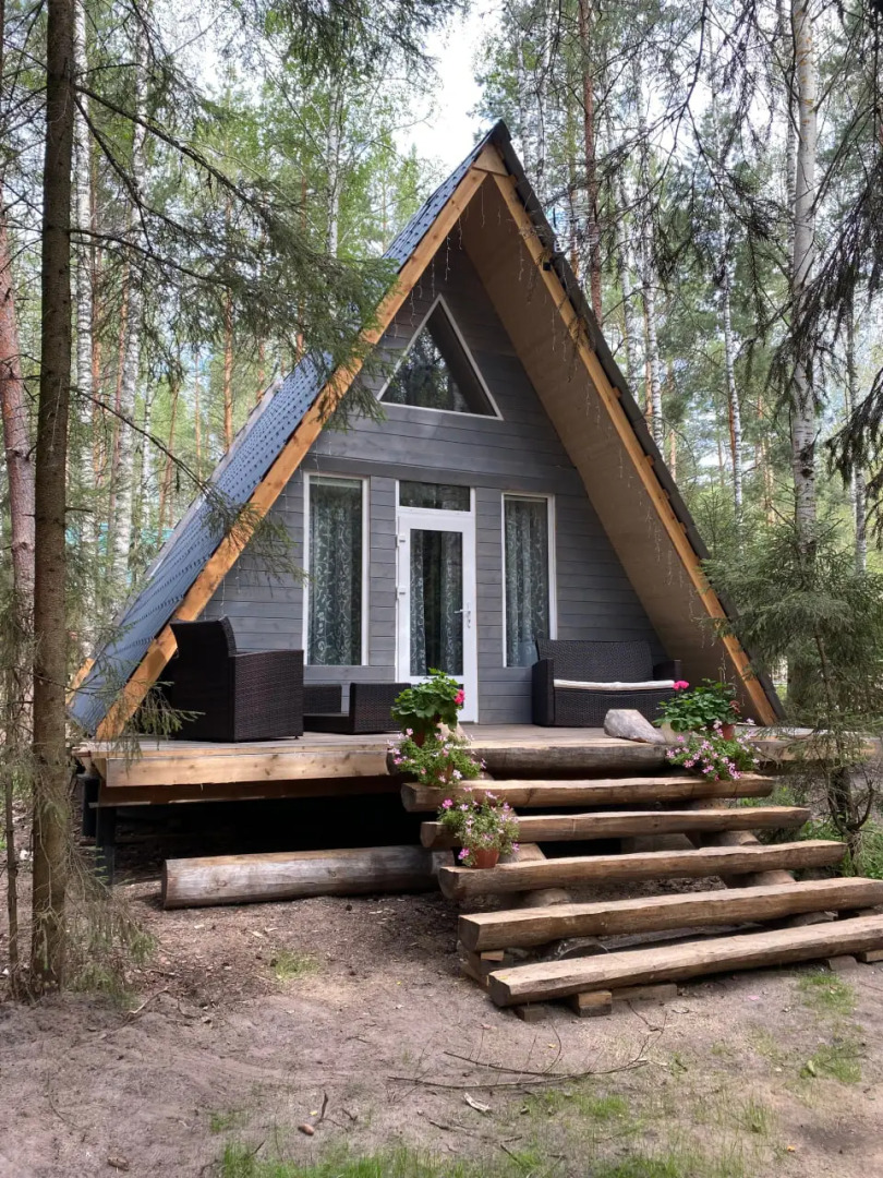 Частный дом в лесу у реки Пра