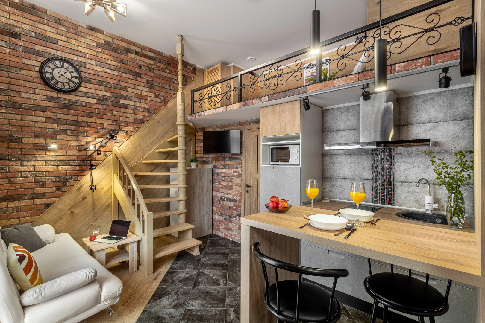 Апартаменты Двухэтажные в Стиле Гранж от Home Group apartments