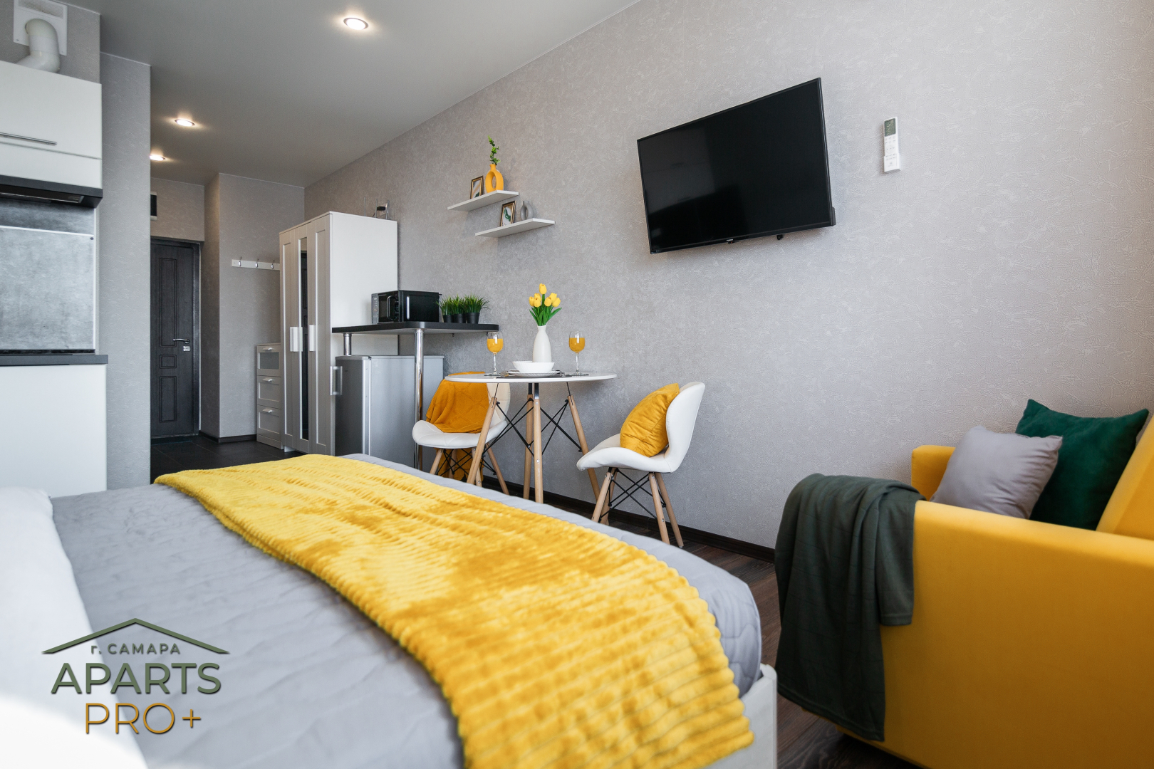 Квартира Aparts Pro Видовая 3-х местная студия с панорамным балконом в ЖК Арго на 12 этаже