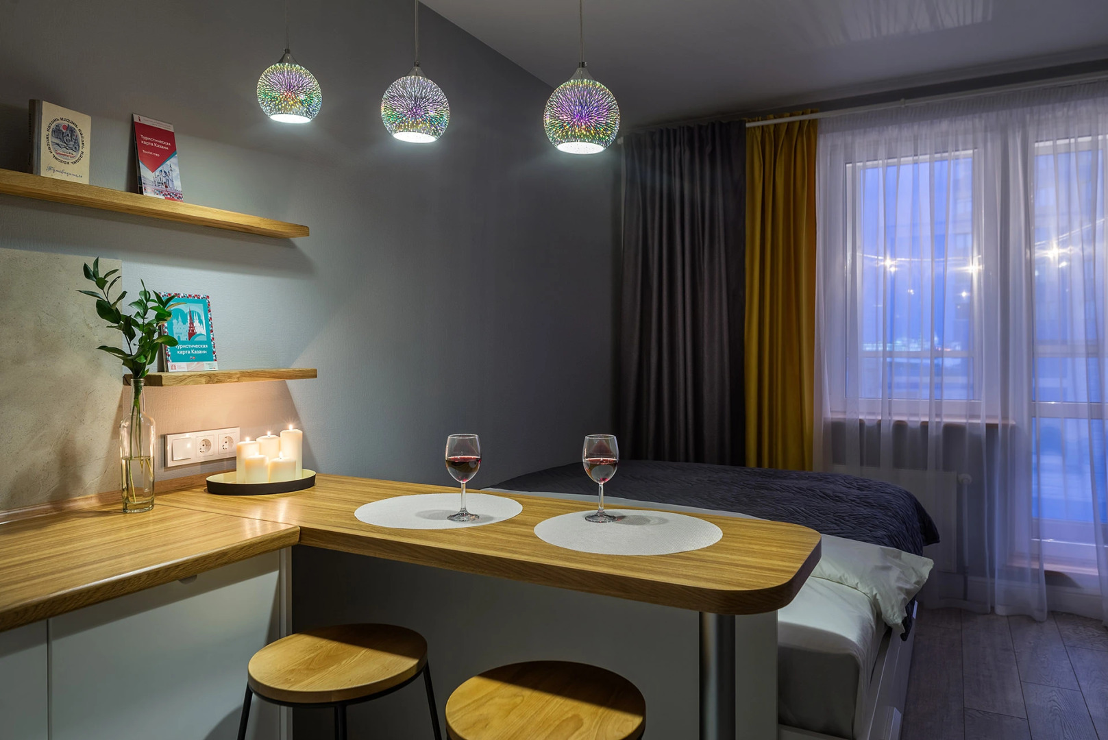 Апартаменты Уютная студия с обзорным видом на Казань