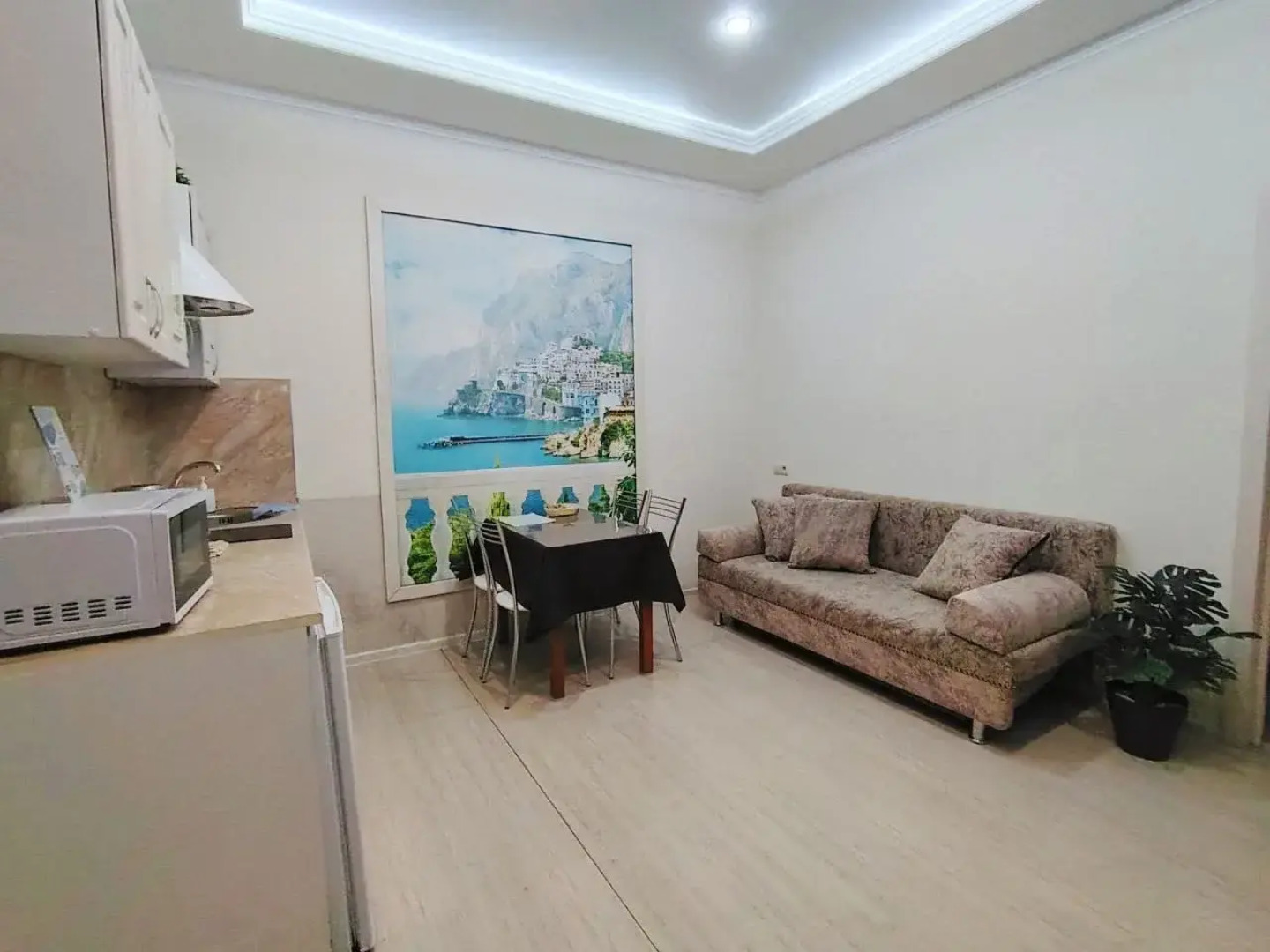 Квартира на цокольном этаже спасающие от жары с кухонной зоной