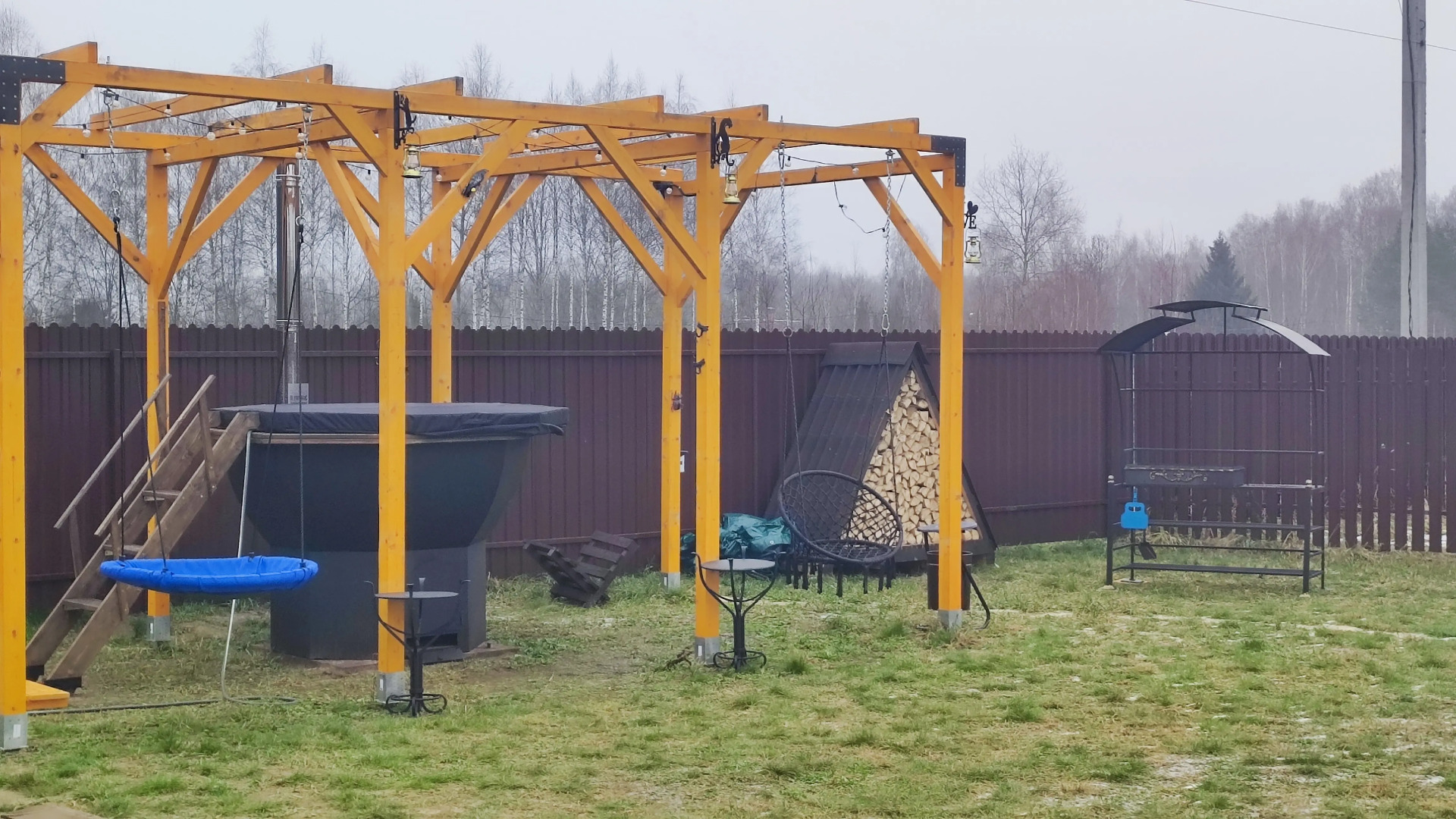 Частный Дом А-фрейм с банным чаном