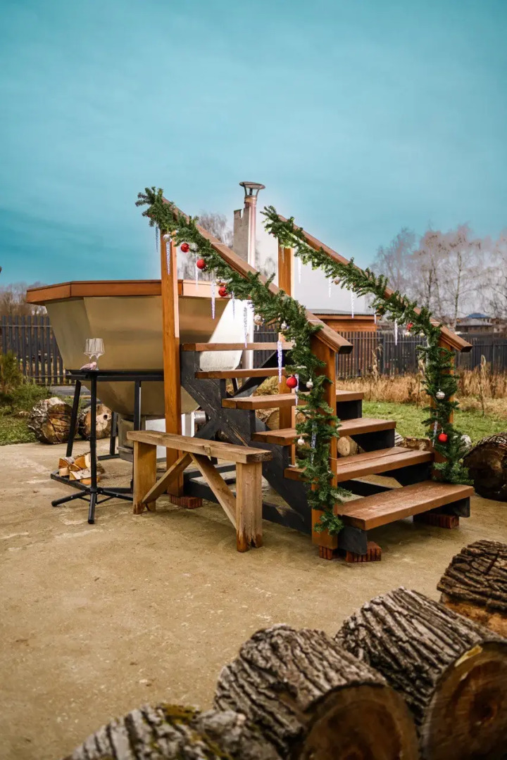 Частный дом дом у озера с чаном и баней