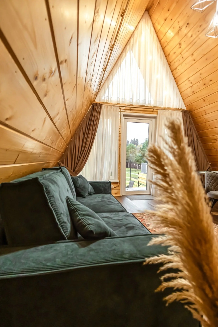 Частный дом A-frame Петрол из дерева 4х местный Ривер Хаус