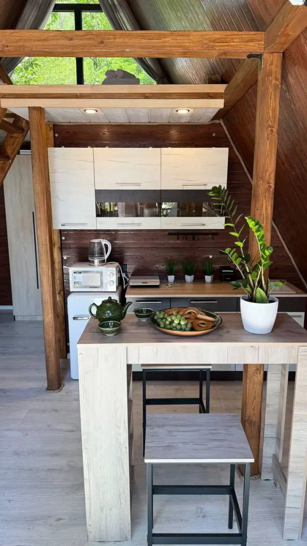 Шале А-фрейм Горный приют в эко стиле с потрясающим видом на горы Красной Поляны