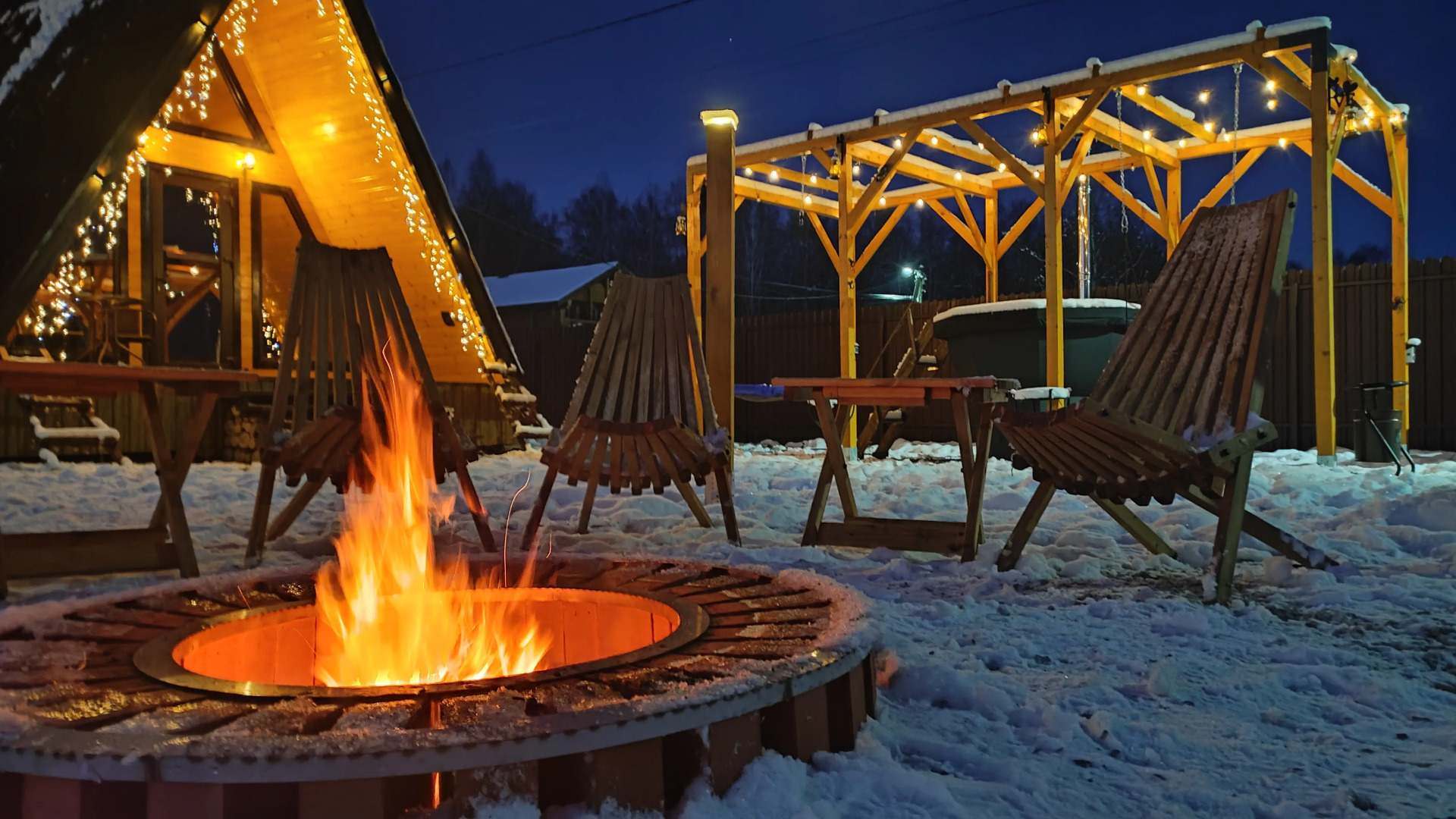 Частный Дом А-фрейм с банным чаном