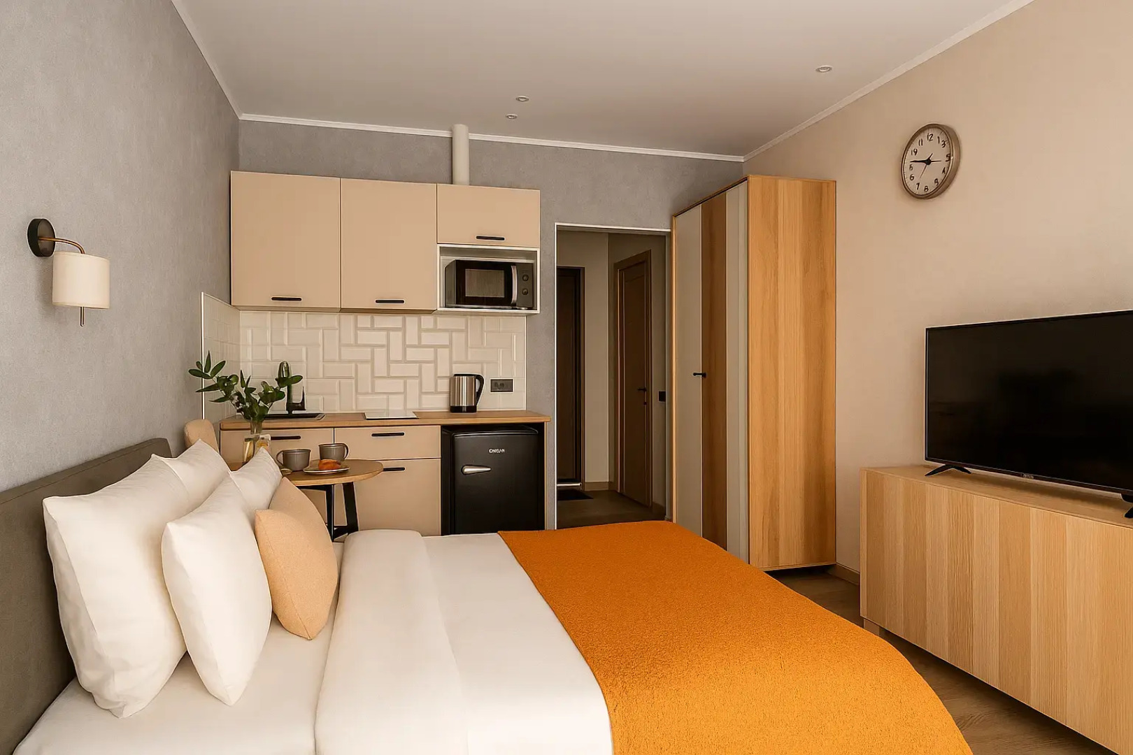 Апартаменты Светлая Студия Рядом с Метро Нижегородская