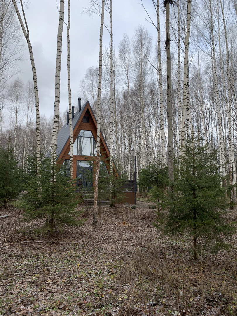 Частный дом A-фрейм в лесу Зеленого города