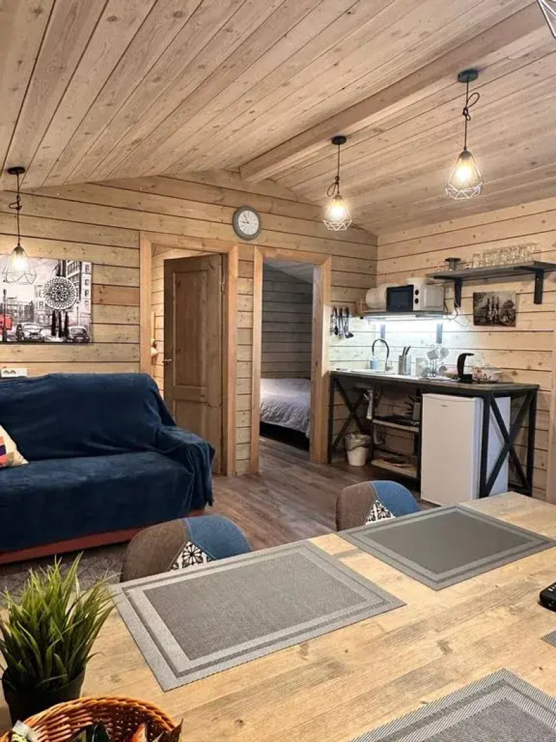 Частный дом в скандинавском стиле в березовом лесу