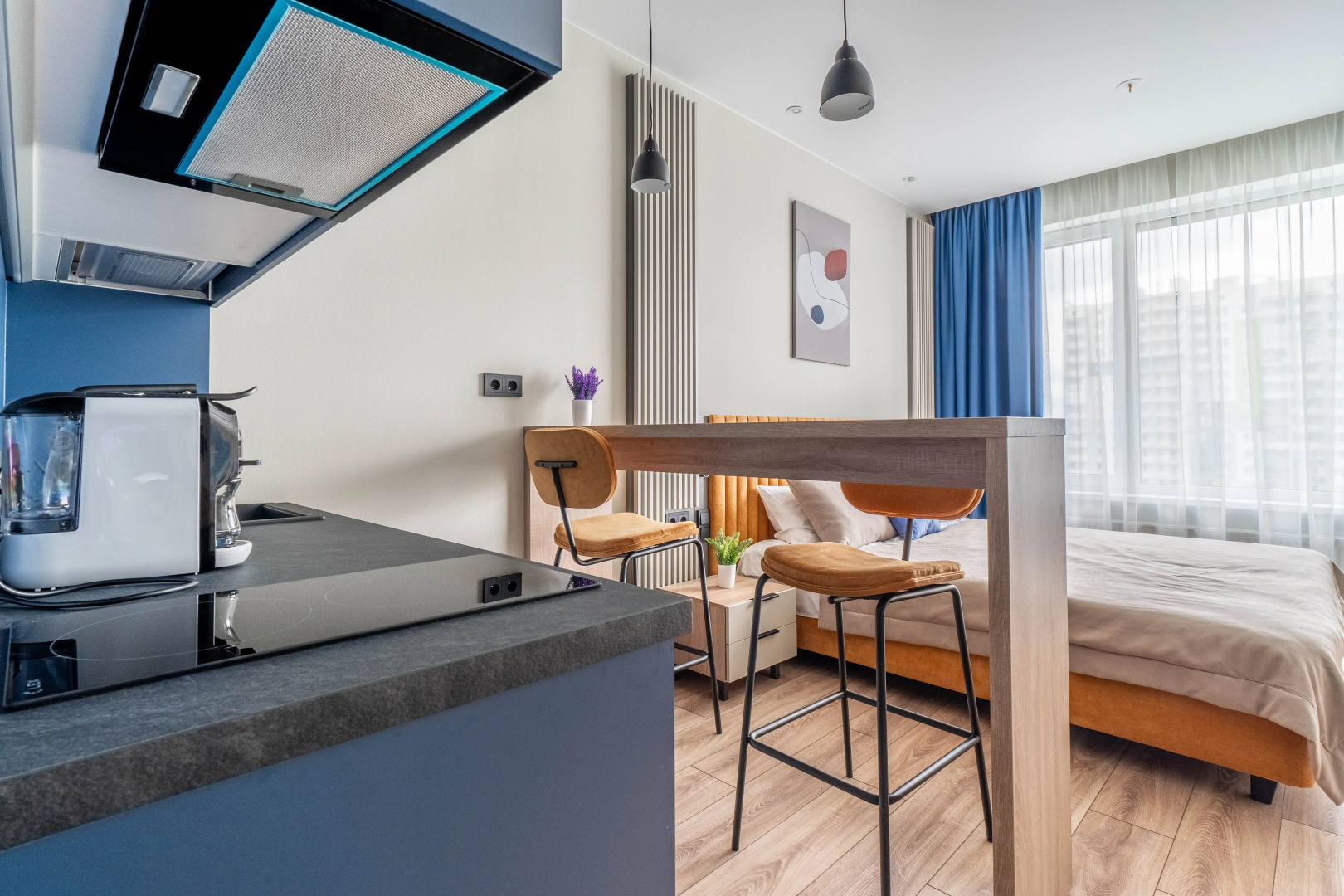 Apartment GLOBALSTAY. Новая студия Ладожский Авенир 10 мин м. Ладожская