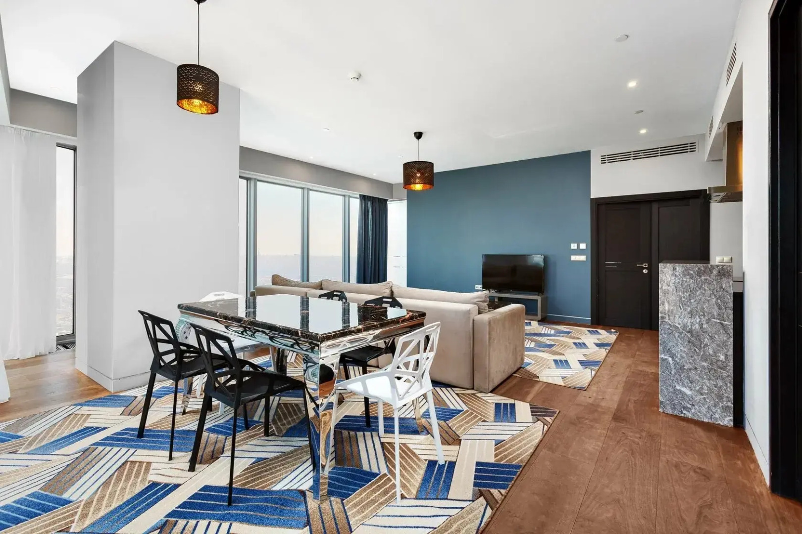 Апартаменты Москва Сити Premium 63 этаж 3 комнаты панорамная ванна