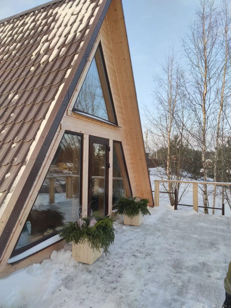 Частный дом A-frame с сауной у Игоры