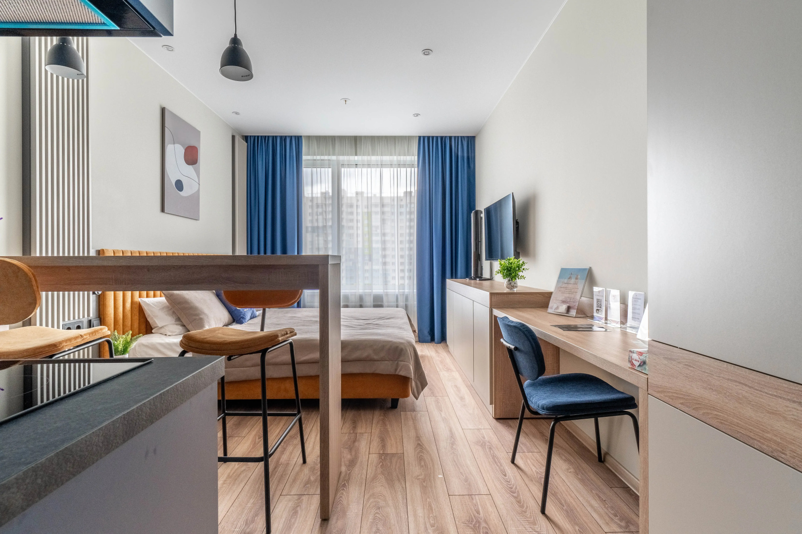 Apartment GLOBALSTAY. Новая студия Ладожский Авенир 10 мин м. Ладожская