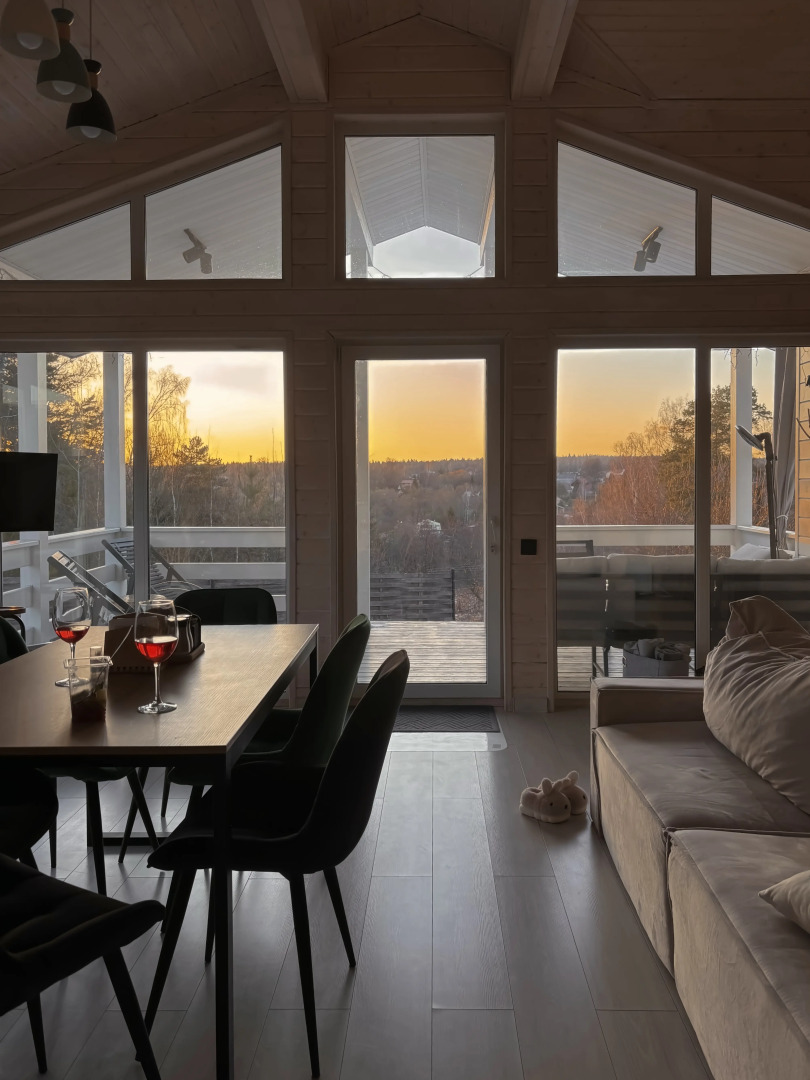 Частный Дом панорамный у леса и озера с сауной и купелью