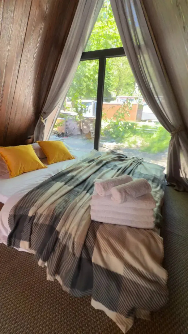 Шале А-фрейм Горный приют в эко стиле с потрясающим видом на горы Красной Поляны