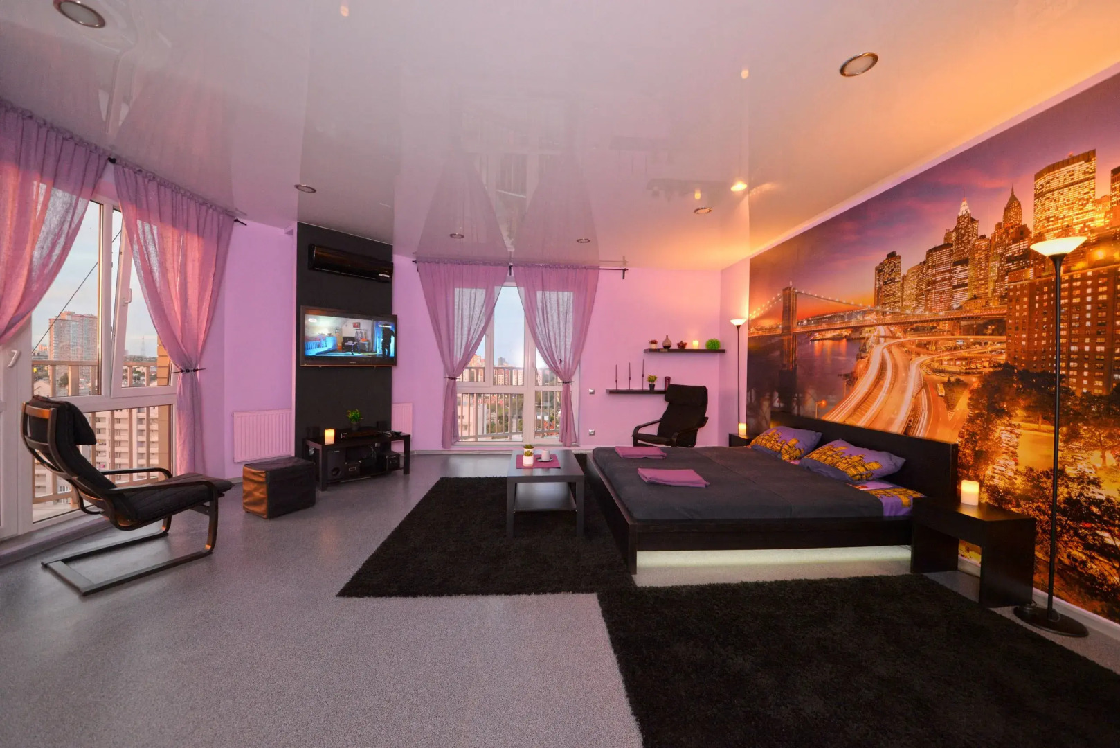 Апартаменты для Романтического Отдыха с Панорамными Окнами