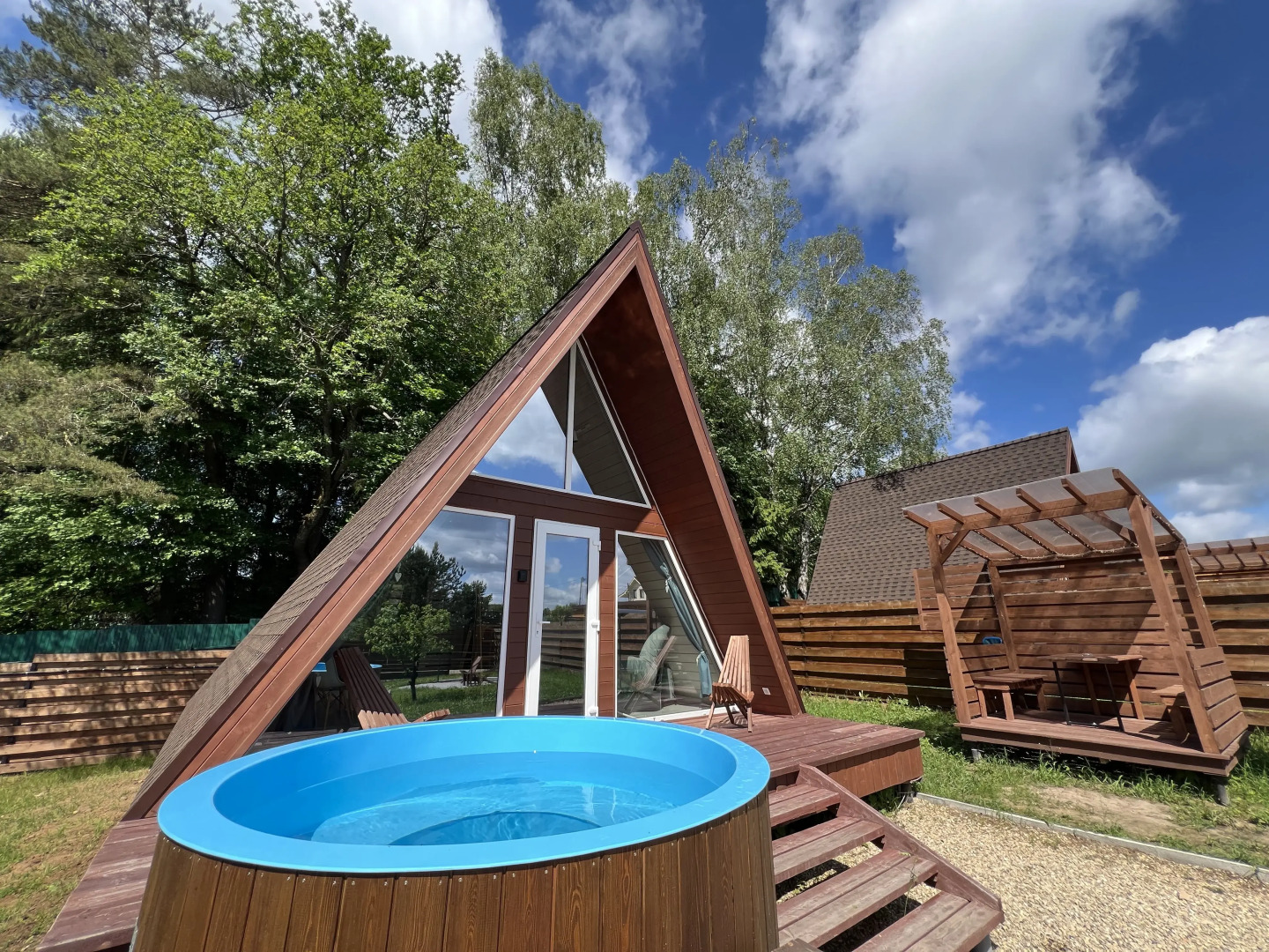 Глэмпинг Домики A-frame С Чаном или Купелью-Фурако