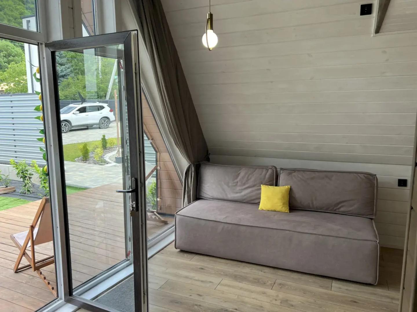 Частный дом 450 А-фрейм Лимон с тёплым бассейном и баней