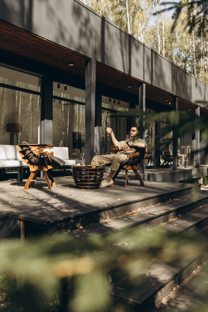 Частный Дом Панорамный В Лесу С Сауной И Чаном