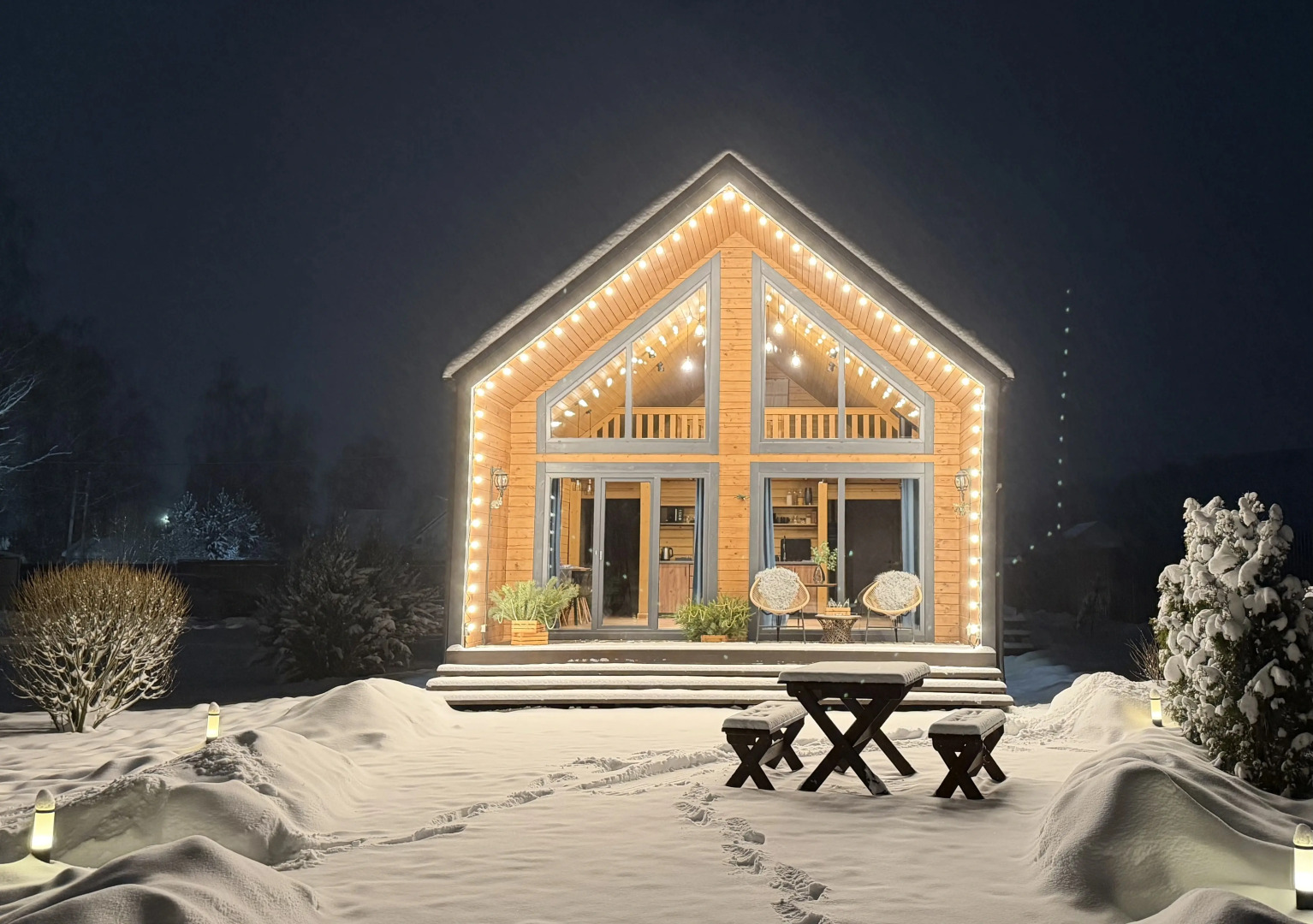 Дом с Камином и Панорамными Окнами