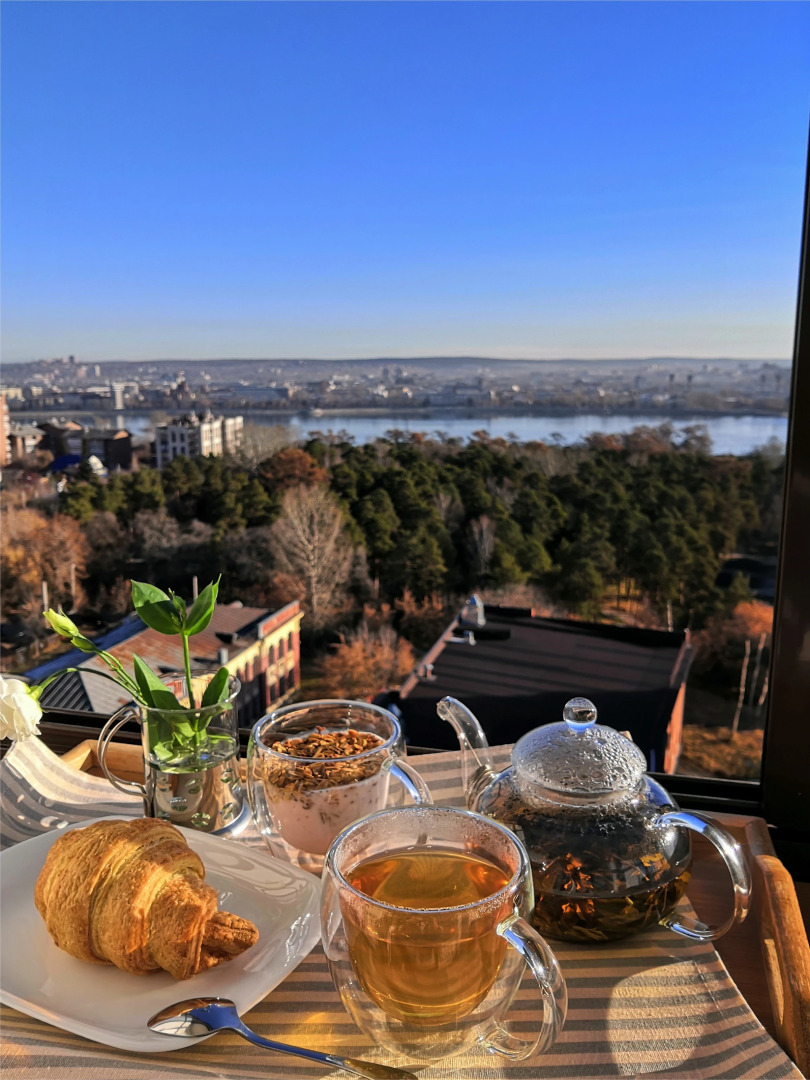 Квартира Milk&Honey Studio с шикарным видом на город и реку