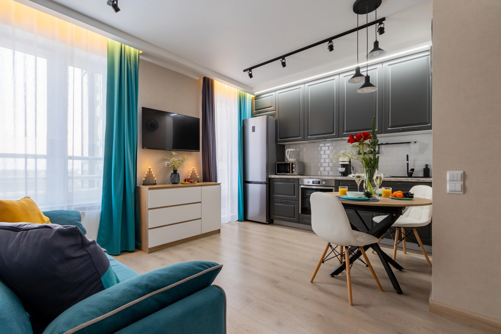 Квартира Дизайнерская студия с кондиционером (спортивный зал включен)