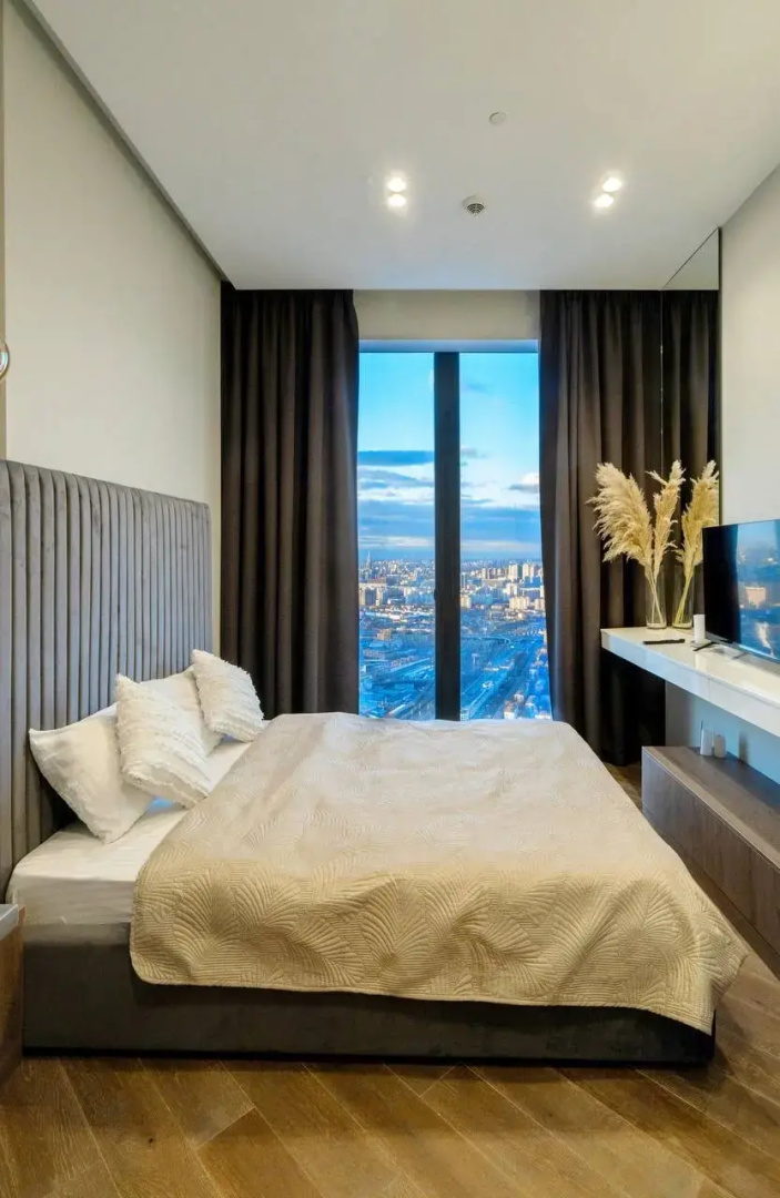 Апартаменты Sky City Moscow 59 этаж! Редкий вид на город! Интерьер нежный как лакомка!