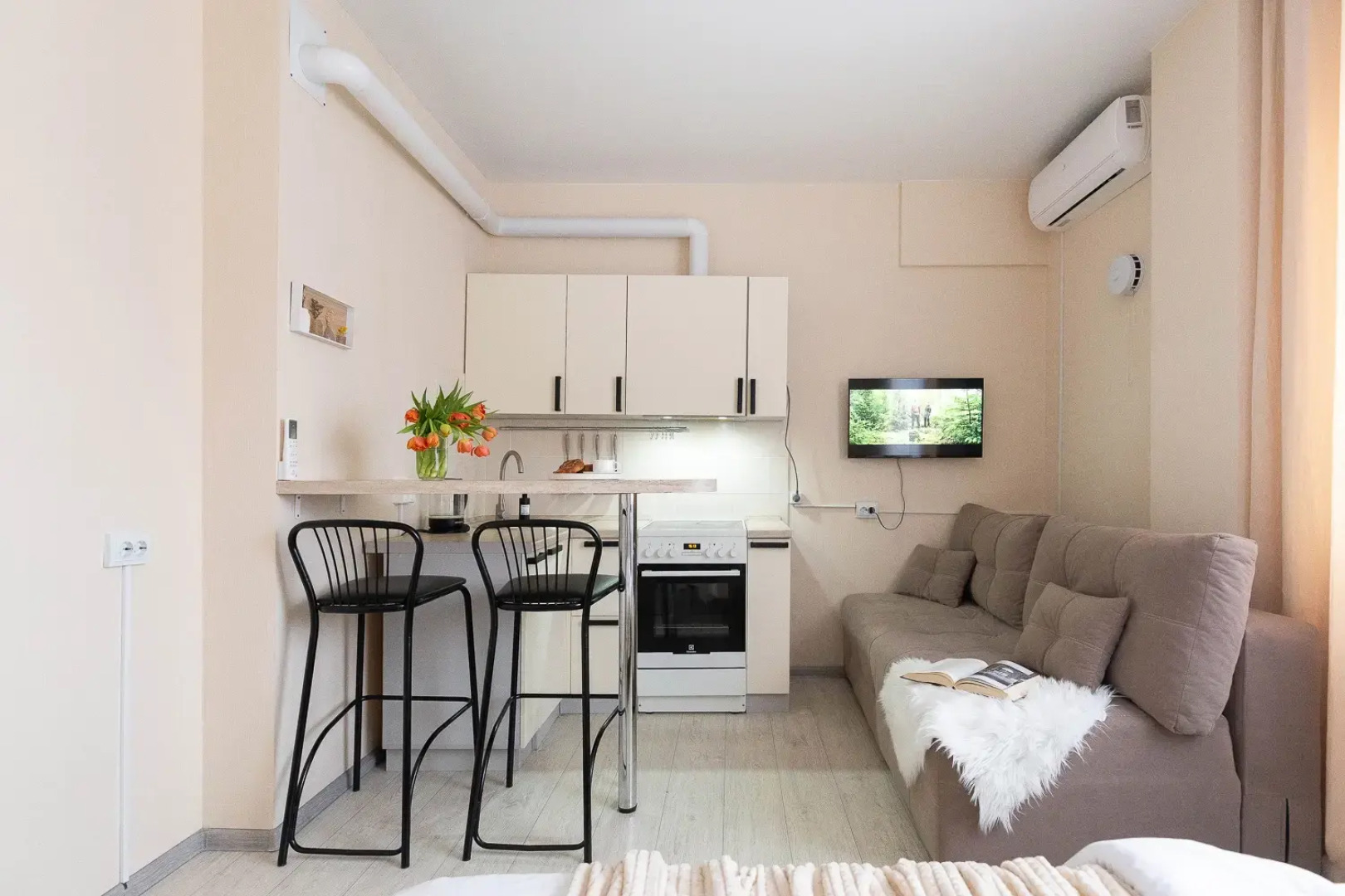 Квартира Студия рядом с центром, с кондиционером