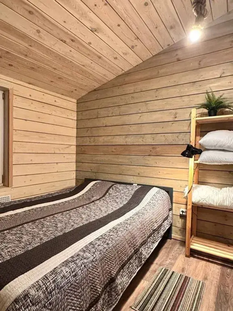 Частный дом в скандинавском стиле в березовом лесу