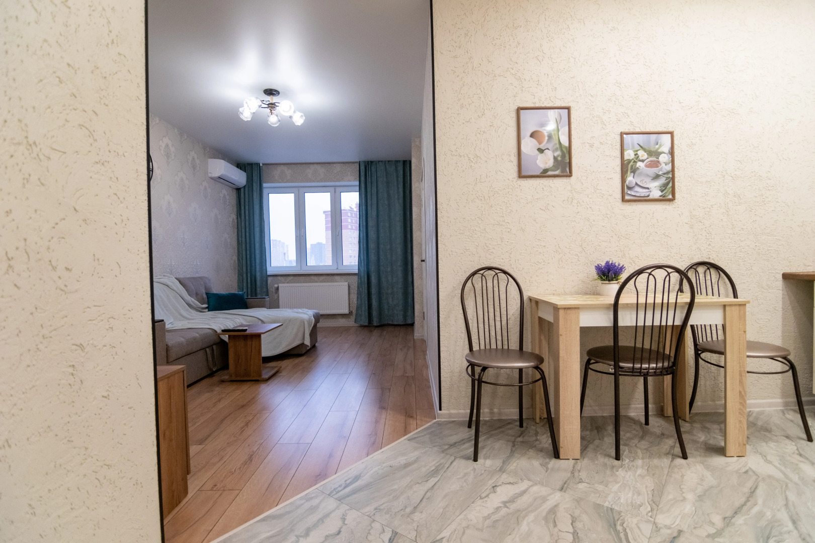 Апартаменты с новым ремонтом на четверых