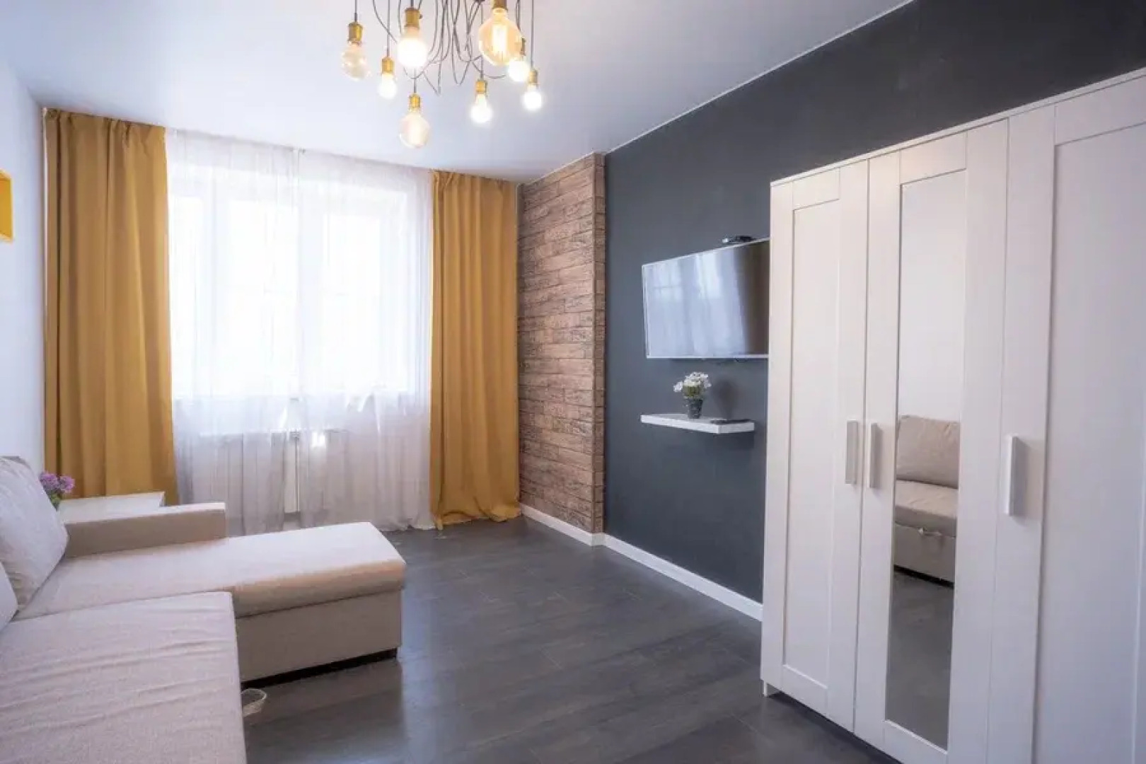 Апартаменты Однокомнатная квартира с стильным ремонтом