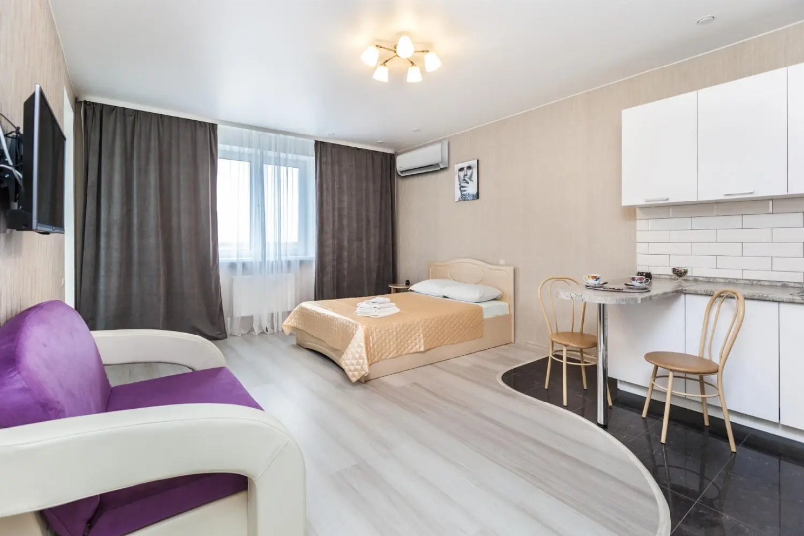 Апартаменты студия с кондиционером в новостройке