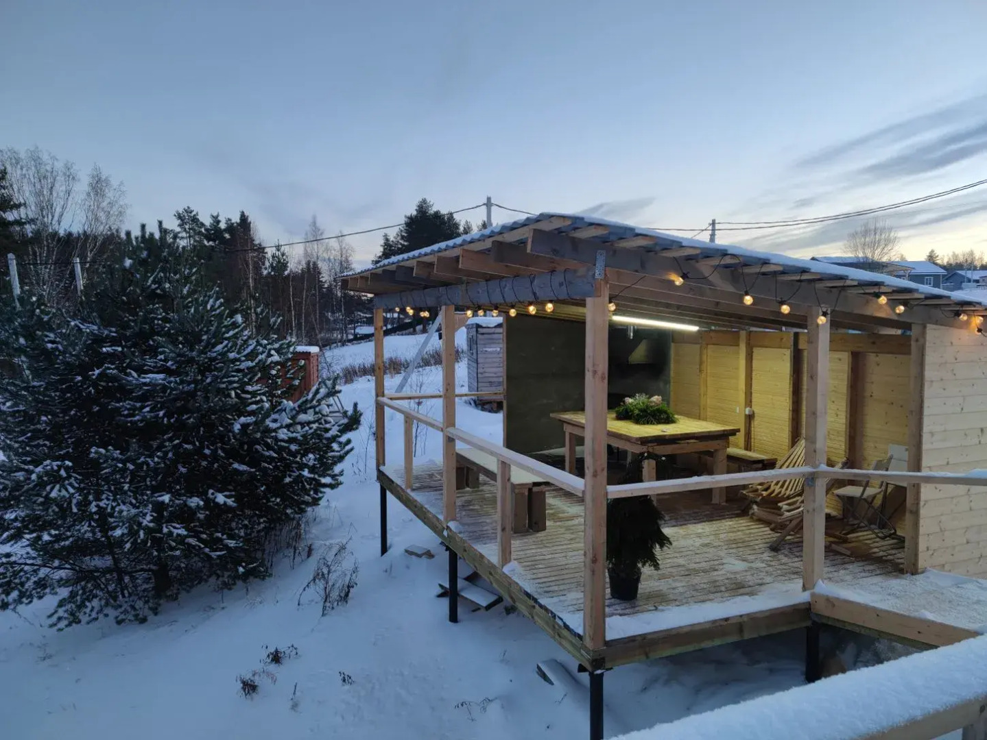 Частный дом A-frame с сауной у Игоры