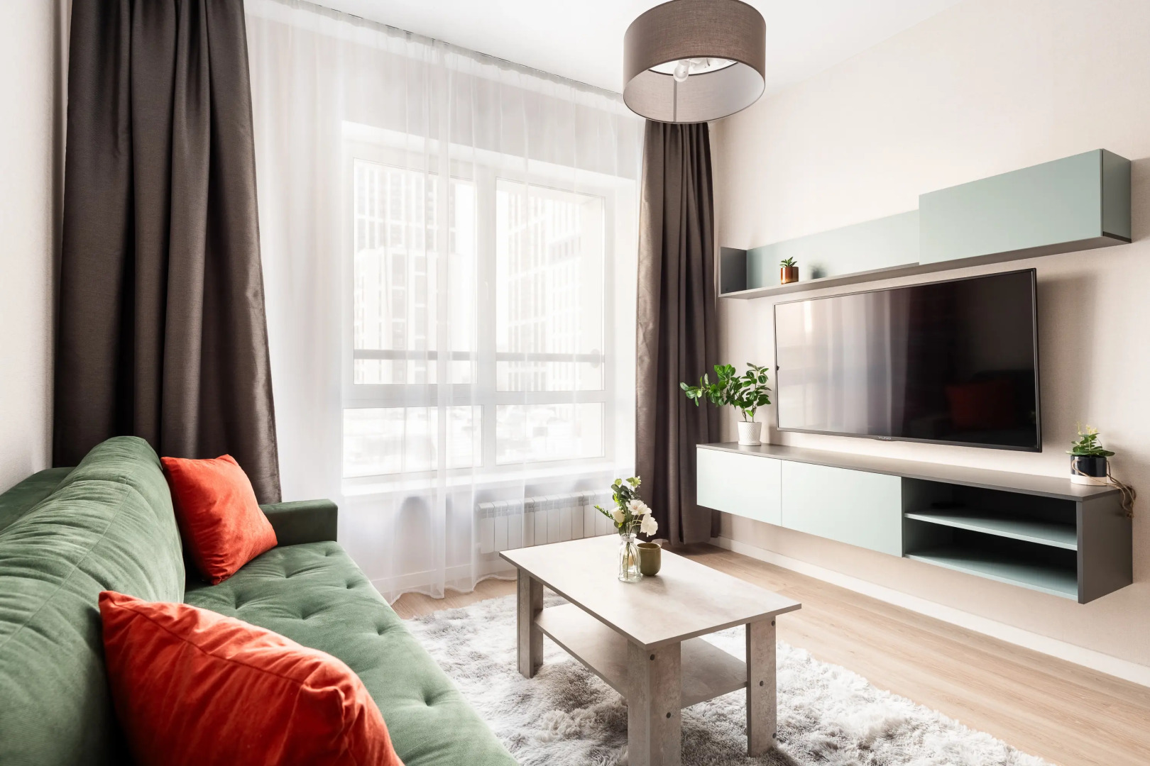 Квартира Евродвушка в природных тонах