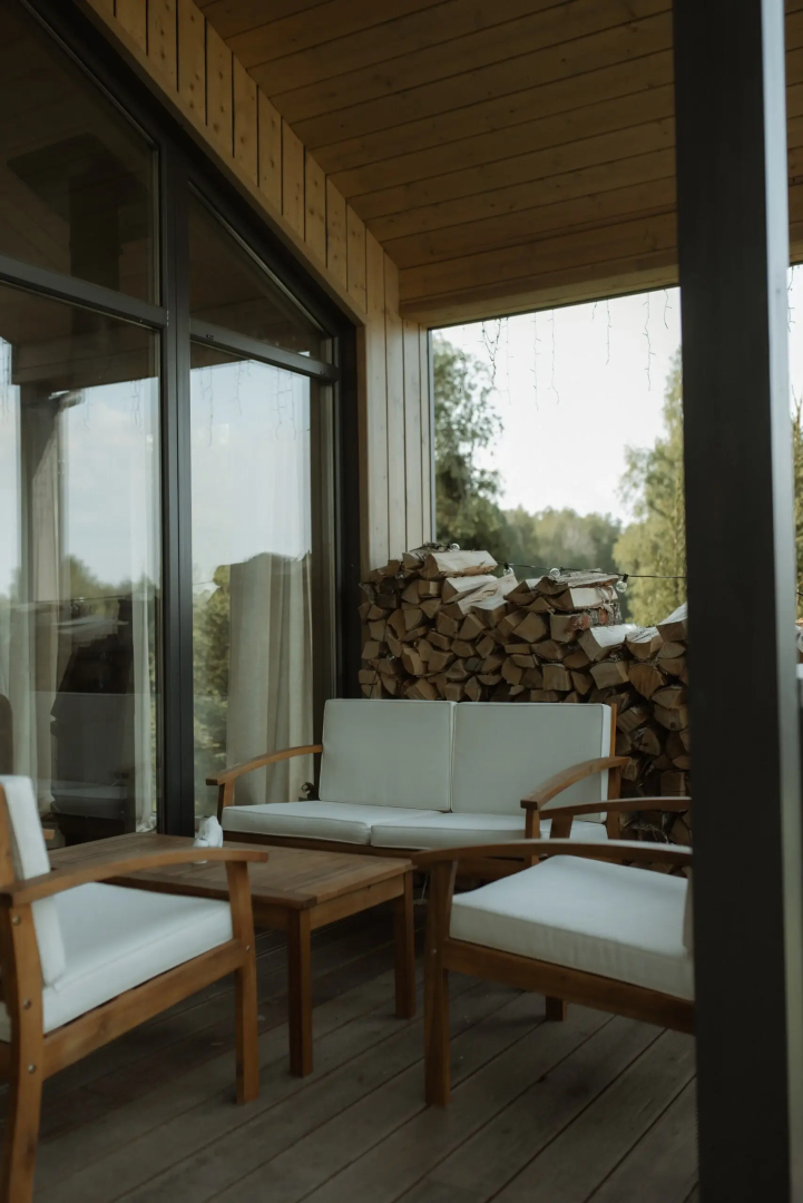 Частный Дом панорамный из пинтерест с камином и сауной