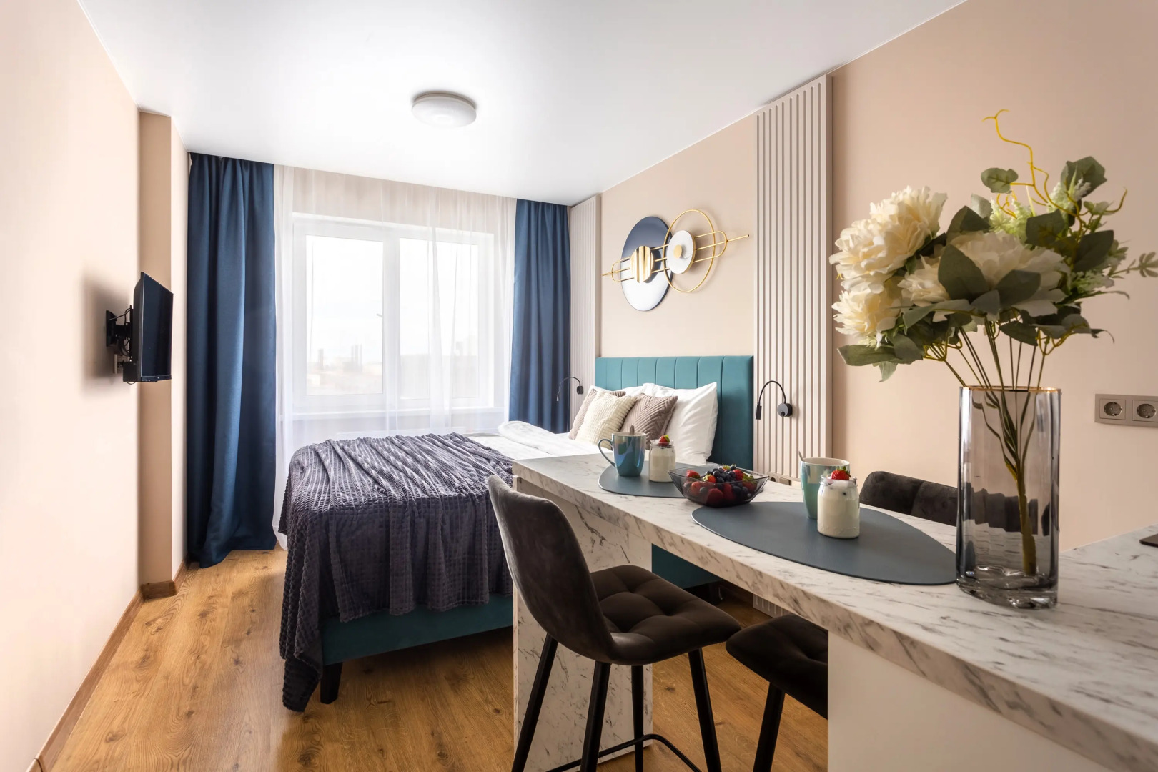 Квартира Kvartirika Light Blue в 2-х минутах от метро.