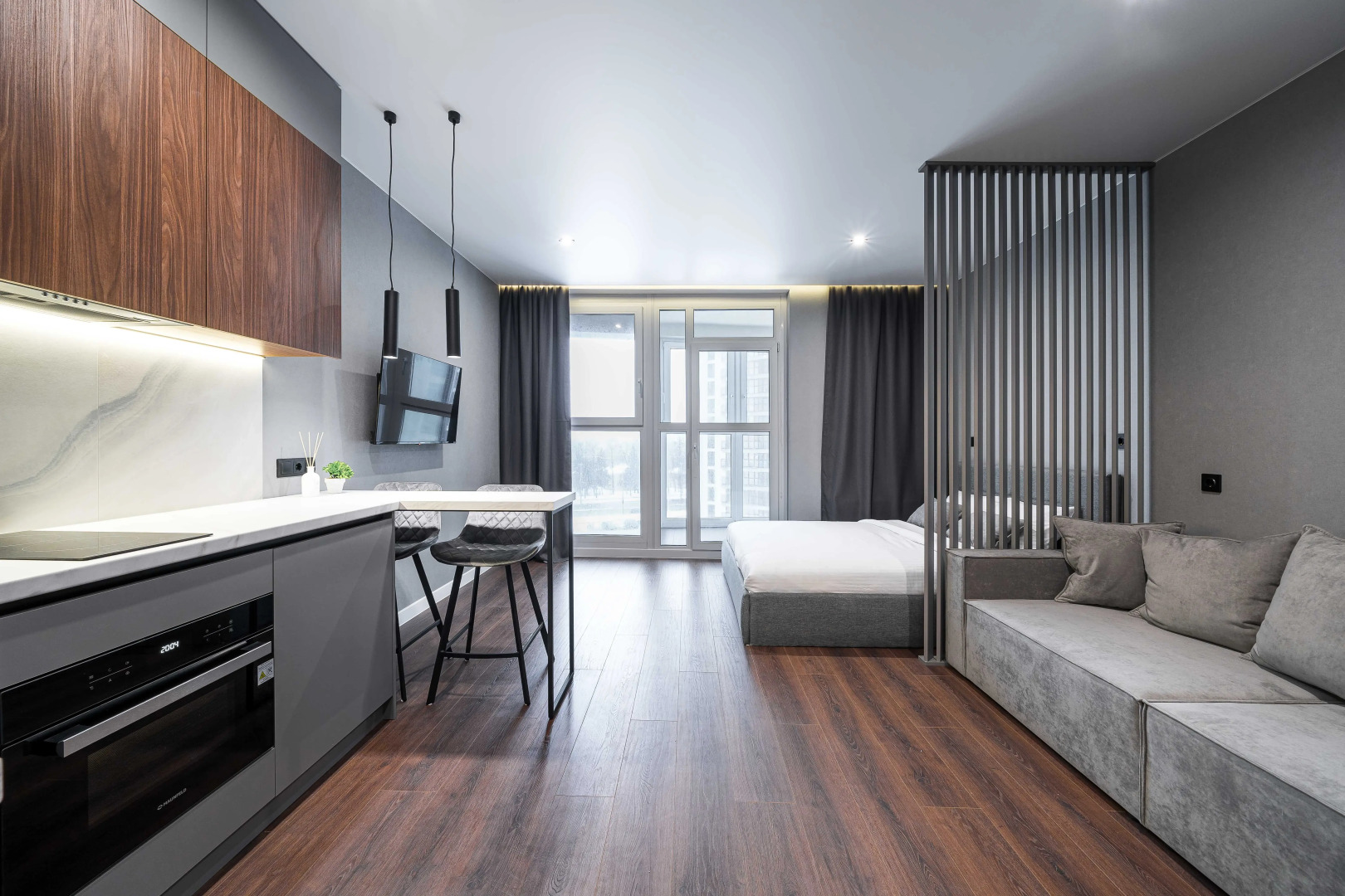 Квартира студия на сутки Минск Мир Быстрое заселение Современная техника Парковка Wi-Fi