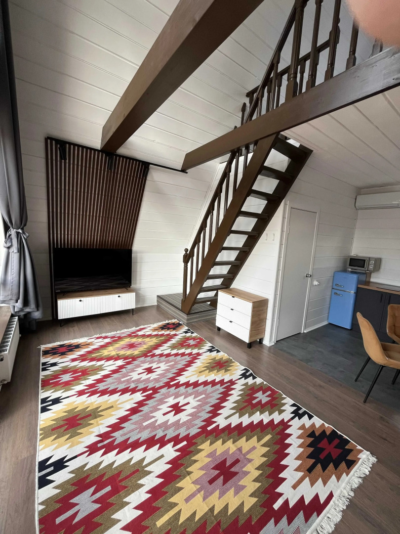 Шале Двухэтажное с зоной костра, барбекю, террасой и джакузи